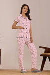 Sweet Moon Knit Cotton Pyjama Set - Baby Pink — thumbnail 3